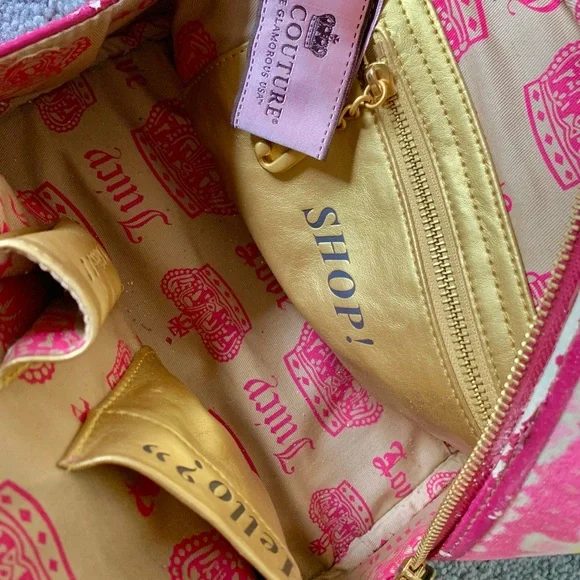 Y2K Juicy Couture Pink Paisley Butterfly Bowler Bag - Picture 2 of 6